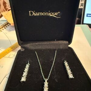 Diamonique Silver Jewelry Set